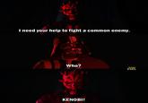 I need your help to fight a common enemy. Who? 龍 KENOBI!