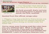 Anonymous Why are American Jenga Players(...) 546 KB JPG 01/31/23(Tue)10:22:42 No.72039981 > "You toucHEd ThAt BIOCK So you HavE to PuLl tHat OnE Out" Go f--- yourself, that's not how the f------ game is played, you dumb, the f---, a------. Quoted from the official Jenga rules: > "Players may tap a block to find a loose one. Any blocks moved but not played should be replaced, unless doing so would make the tower fall." You've never even f------ read the rules have you, you s------- idiot. What, is the game over in 3 seconds, if you just so happen to touch a load bearing block first?F------ NO DUMBASS. Learn to read you illiterate f---.