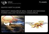 silver @darthusmy3rs GUYS I GOT A LEAK X.com GRAVITY ANGUIRUS WILL HAVE AN SECOND FORM CALLED HEAVENLY ANGUIRUS Takashi Yamazaki MINUS ZERO 11.06.2026 (