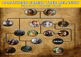 BARATHEON FAMILY TREE RELATION (GAME OF THRONES TIME) @YOUNESSBLACKFYRE RENLY BARATHEON STEFFON BARATHEON CASSANA ESTERMONT CERCEI LANNISTER JAIME LANNISTER ROBERT BARATHEON STANNIS BARATHEON MARCYLLA LANNISTER TUMMEN LANNISTER JOFFERY LANNISTER DEAD SELYSE BARATHEON UNKNOWN MELISANDRA SHIREEN BARATHEON THE SHADOW LYANNA STARK