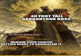 40 FOOT TALL GARGANTUAN BOSS TITAN WRESTLER MEDIUM SIZED FIGHTER GETTING READY TO CHOKESLAM IT imaflin.com act