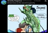 Gravity Anguirus @tfneutral.... 4/15/26 Greenness is the secret to gravity I'm green GRAVITY ANGUIRUS why the f--- are you green shhhh... its okay...