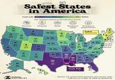 Safest States in America Least safe (36.2 M Safety score 67.2 Safest The ranking is based on 52 indicators across: Personal Financial Road Workplace Emergency safety preparedness 15 WA NH 57.0 Safest 65.8 ME 26 MT 46.4 25 ND Vermont 67.2 64.7 53.2 8 1 18 MN 3 OR MA 61.3 19 53.0 ID SD 56.0 35 24 17 NY 64.7 10 50.0 WI 56.2 55.1 MI 6RI 60.2 WY 53.5 59.0 IA 30 12 31 PA CT 62.3 NE 32 57.5 29 50.8 50.7 NV 5 (36 11 17 NJ 56.9 OH DE 53.8 51.0 IL IN 51.4 UT 38 50.0 58.6 62.9 34 13 MD 57.4 CO KS CA 43.1 33 50.6 KY 57.1 14K MO 20 46.9 55.0 45.2 NC 22 TN 54.2 21 (27) AZ 54.4 NM 51.8 OK 42.5 (46) AR 40.2 (49 MS AL GA 43.8 36.8 44.1 46.0 SC 47.4 28 AK 51.6 VISUAL CAPITALIST HI 61.5 (48) TX 38.1 (50 47 Least Safe FL Louisiana 36.2 38.7 Source: U.S. government agencies and industry data, collected as of Sept. 8, 2025 by WalletHub.