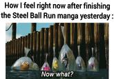 How I feel right now after finishing the Steel Ball Run manga yesterday: Now what?