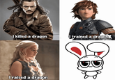 I killed a dragon I trained a dragon I raised a dragon