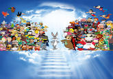 This is essentially my take on the "come join us in heaven meme" but with characters whose voice actor/actress have passed away over the years. ex. Bugs Bunny representing Mel Blanc. Feel free to use it whenever a famous person passes away with the character that they voiced going to heaven.

Reuploaded to rotate Yzma