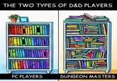 THE TWO TYPES OF D&D PLAYERS PC PLAYERS DUNGEON MASTERS
