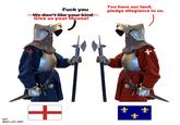 F--- you We don't like your kind Give us your throne! You have our land, pledge allegiance to us. mull @mud_and_blood + * +