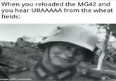 When you reloaded the MG42 and you hear URAAAAA from the wheat fields: made with mematic