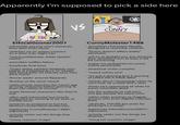 Apparently I'm supposed to pick a side here. VS I C---- EthicalGooner 2007 - will boldly assume one's character from their kinks alone - switches up on artists/creators on a dime over slight icks - "weird problematic diddy epstein media" - pancakes-waffles fallacy - busybody final boss - "THAT WIDE-HIPPED WOMAN YOU DREW IS CANONICALLY 17 YEARS 364 DAYS AND 23 HOURS OLD YOU SICK F---" - throws 'p---' around flippantly - flinches at the word 'retard' - meticulously searches the canon age of every character before gooning to them (for safety of course) - treats fictional characters like they're real - often well-intetioned but heavily misguided by wanting to be seen as morally pure - presents as progressive but has obvious conservative tendencies - legitimises C---- Molester 1488's arguments - actively seeks out the things they despise - *corny reaction image* CunnyMolester 1488 - sexualizes characters literally designed to resemble children - "fiction doesn't affect reality" absolutist - will try to gaslight you into thinking their obsession isn't at least a tad bit concerning - makes his p--------- his entire online personality - perpetual victim complex - "retard schizo anti" - "it's just a drawing bro! A drawing of LINES ON A PAGE BRO" - whines about 'censorship' when he can't look up a child NPC's skirt - thinks he's oppressed all while he wants minorities dead - has the audacity to call trans and gay people the weird ones - rallies other proships to dogpile anyone who even slightly criticises them - "akshully, YOU'RE the p--- for thinking it's a child!" - legitimises EthicalGooner2007's arguments - actively seeks out the things he despises - *smug loli reaction image*