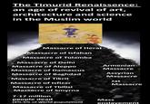 The Timurid Renaissence: an age of revival of art, architecture and science in the Muslim world Massacre of Herat Massacre of Isfahan Massacre of Tulamba Massacre of Delhi Massacre of Aleppo Armenian Massacre Massacre of Damascus Massacre of Baghdad Assyrian Massacre Massacre of Tikrit Jat Massacre of Isfizar Massacre Massacre of Tbilisi Massacre of Smyrna 7-17 million people dead Mass (2%-5% of world population) enslavement