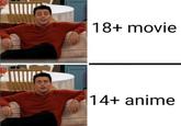 18+ movie 14+ anime