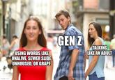 imgflip.com USING WORDS LIKE UNALIVE, SEWER SLIDE, UNHOUSED, OR GRAPE GEN Z TALKING LIKE AN ADULT