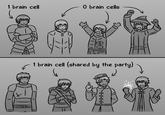 1 brain cell O brain cells 1 brain cell (shared by the party) 00000