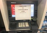 DEBOLD M NO ΟΙ Av He THIS ATM IS UNAVAILABLE ATM (At The Moment) az INSERT HEADPHONES TO USE SPEECH ABC 2 DEF 3 JACK LOCATED ABOVE CARD HEADER GRI POS 4 7 TUV 8 0 EXTER MNO 6 CLEAR CANCEL O springs ATE non Springs VATER