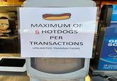 BBQ MAXIMUM OF 6 HOTDOGS PER TRANSACTIONS UNLIMITED TRANSACTIONS GE so peps OFFICIAL SOF ALBUQUERQ THAT'S W