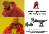 Another gravis unit with heavy bolters made with mematic Gravis unit with more heavy weapons like heavy flamers, plazma cannons, lascannon etc