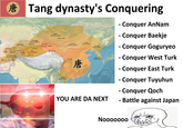 Herat 唐 Tang dynasty's Conquering MENGCHI PROTECTORATE Tashkent SOGDIANA PROTECTORATE Bukhara Samarkand TOKHARISTAN PROTECTORATE Kabul KUNLING Almalik ANBEI PROTECTORATE Karakorum PROTECTORATE ● Tingzhou Hami ● Xizhou Kucha ANXI PROTECTORATE Kashgar O Khotan Dunhuang ANNAN PROTECTORATE DONYI CHANYU PROTECTORATE PROTECTORATE Xi'an 唐 ANDONG PROTECTORATE UNGJIN COMMANDERY YOU ARE DA NEXT - Conquer AnNam - Conquer Baekje - - Conquer Goguryeo Conquer West Turk - Conquer East Turk - Conquer Tuyuhun - Conquer Qoch - Battle against Japan Nooooooo