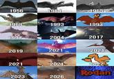 1956 1964 1965 1968 1993 1993 1997 2004 2017 2019 2021 2021 2021 2021 2022 Rodan 2023 2026