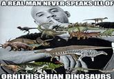 A REAL MAN NEVER SPEAKS ILL OF ORNITHISCHIAN DINOSAURS