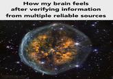 How my brain feels after verifying information from multiple reliable sources James Webb Space Telescope - NIRCam The Exposed Cranium Nebula (PMR 1) Credit: NASA, ESA, CSA, STScI; Processing: Joseph DePasquale (STScI)