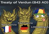 Treaty of Verdun (843 AD) West Francia East Francia רע טוען 2019 LotharingiA