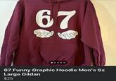 67 D D 67 Funny Graphic Hoodie Men's Sz Large Gildan $25