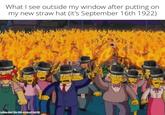 What I see outside my window after putting on my new straw hat (it's September 16th 1922) amadei with mentatic