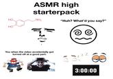 ASMR high starterpack HO NH2 "Huh? What'd you say?" HO You when the video accidentally got turned off at a good part: ZZ 5322 3:00:00
