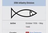 35th Infantry Division Active October 1936 - May 1945 Country Nazi Germany.