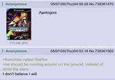 Anonymous NINTENDO GAMECUBE 05/07/26(Thu)04:50:28 No.738361470 Apologize STARFOX ASSAULT 173 KB JPG Anonymous >franchise called Starfox 05/07/26(Thu)04:52:16 No.738361562 >he should be running around on the ground, instead of amid the stars I don't believe I will