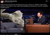 A meme about Joseph Joestar on Jimmy Fallon.