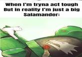 When I'm tryna act tough But in reality I'm just a big Salamander: