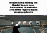 ダービーの Me genuinely sliming the Bandai Namco exec hat decided to make the JoJo battle royale a Japan arcade exclusive 生エリア 小60秒。 クレジット 1 321 PP 00:58