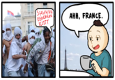 Why are Arabs chasing an African-American hooligan in Paris? Where are the proper authorities and how are the French people okay with it? Something is wrong with this picture! When just a few years prior A$AP Rocky pulled the same nonsense in Stockholm, thugging out for street cred, President Chump impeded the Swedish authorities in their law enforcement duties. Could it be that Europeans were so cucked by this experience that the French acquiesced to outsourcing police duties to foreign vigilantes? ...AHH, FRANCE.