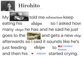 Hirohito told me submarines keep My eating his ships so I asked how many ships he has and he said he just goes to the and gets a new ship afterwards so I said it sounds like he's just feeding ships to United States and then his Japan started crying.