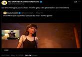 0:02 NO CONTEXT anthony fantano @theneedledrop so this thing is just a bad movie you can play with a controller? JoJoJosiah @JoJoJosiah May 10 How Mixtape expected people to react to the game 9:07 AM - May 11, 2026 261.3K Views Q