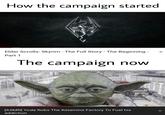 How the campaign started Elder Scrolls: Skyrim - The Full Story - The Beginning - Part 1 The campaign now [ASMR] Yoda Robs The Ketamine Factory To Fuel his addiction