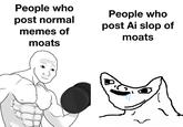 People who post normal memes of moats People who post Ai slop of moats