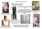 middle school tomboy phase wearing as neutral of a scent as you getting your hair cut as short as you think you can get away with can, probably something spicy heels are the devil and you will not wear them learning the men's part to all formal dances, and dancing the men's parts with friends (and probably being told off for doing it refusal to wear any jewellery except maybe a nice watch you probably got a suit for formal events, but your parents absolutely weren't happy about buying it and let you know that wearing a sports bra so tight your ribs hurt (also wearing it while sleeping) 322 the what the so many overdramatic journal entries from this era throwing enough of a fit that you're allowed to wear the boys' uniform at school somehow revolt against all makeup