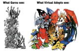What Garou see: What Virtual Adepts see: