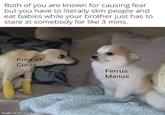 Both of you are known for causing fear but you have to literally skin people and eat babies while your brother just has to stare at somebody for like 3 mins. Konrad Curze Ferrus Manus made with mematic