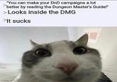 "You can make your DnD campaigns a lot better by reading the Dungeon Master's Guide!" >Looks inside the DMG >It sucks imgflip.com