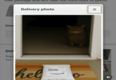 How Del Tracl See package was te Delivery photo hel 0 porch.