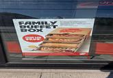 FAMILY BUFFET BOX BOX INCLUDES 2 MEDIUM PIZZAS (2 TOPPING OR SELECT RECIPES), FULL BREADSTICKS, REGULAR BREADSTICKS, SMALL APPLE CINNAMON PIZZA AND 3 DIPS. 980-1960 cals per serving FOUR CAN FEAST FOR $9.99... recipes Additions and Product Pizza Hot OP