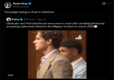 Rosie Gray @RosieGray The judge being a chad is hilarious Pulcy @Pulcys - May 15 Clavicular and TheCubanTarzan were seen in court after avoiding jail time by accepting a plea deal related to the Alligator incident in march 2026 0:24