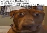 When the Barbarian took too many anger management courses to Rage: Imgflip.com