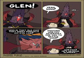 GLEN! YEAH, BOSS? WHO IS THAT OLD MAN THAT DARES APPROACH MY EVIL LAIR? ANOTHER WORTHY ADVERSARY FOR YOU TO BATTLE, BOSS? SWORDS DCXCVI 2018-2023 ~ MATTHEW J WILLS ALL RIGHTS RESERVED GRR... WORTHY? HE'S WEARING SLIPPERS... SWORDSCOMIC.COM