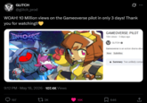 GLITCH GLITCH @glitch_prod Ø WOAH! 10 Million views on the Gameoverse pilot in only 3 days! Thank you for watching!! TAMEDVERSER GAMEOVERSE: PILOT 10m views - 3 days ago GLITCH Gameoverse is an action drama abou New Subtitles 9:12 PM · May 18, 2026 107.4K Views 197 tz 2K 16K 32:26 Σ Summary Two unlikely compa 646 ↑