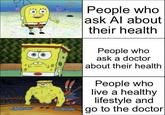 People who ask Al about their health People who ask a doctor about their health People who live a healthy lifestyle and go to the doctor